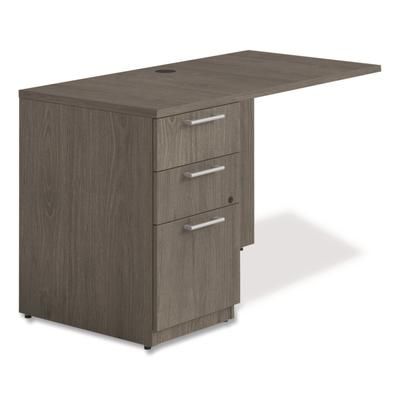 Alera Seville Desk Return with Pedestal, Left, 48" x 24" x 29", Walnut (ALESVRLP4824WA)