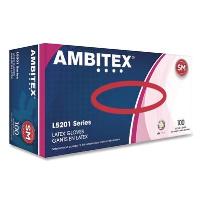 AMBITEX L5201 Series Powder-Free Latex Gloves, Ivory, Small, 100 Gloves/Box, 10 Boxes/Carton (TXILSM5201CT)