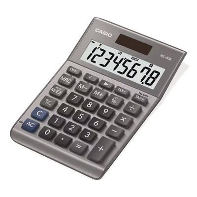 Casio MS80B 8-Digit Battery and Solar Basic Calculator, LCD, Silver (CSOMS80BSR)