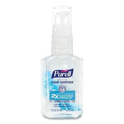 PURELL Advanced Hand Sanitizer Refreshing Gel, 2 oz Travel-Sized Pump Bottle, Clean Scent, 24/Carton (GOJ305024CMR)