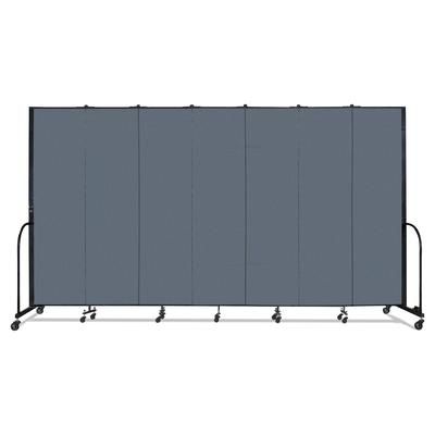 Screenflex Portable Room Divider, 13 ft 1" x 0.75" x 7 ft 4", Vinyl/Fiberglass/Steel, Blue (SCXCFSL747DB)