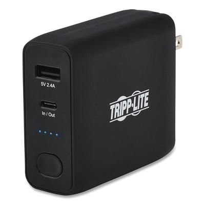Tripp Lite by Eaton Portable Mobile Power Bank and USB Battery Wall Charger Combo, USB C, USB A, Black (TRPUPBW05K01A1C)
