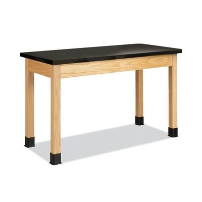 Diversified Woodcrafts Classroom Science Table, 48w x 24d x 30h, Black Epoxy Resin Top, Oak Base (DVWP7106K30N)