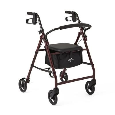 Medline Basic Rollator with 6" Wheels, Burgundy, 1 EA (MDS86850E)