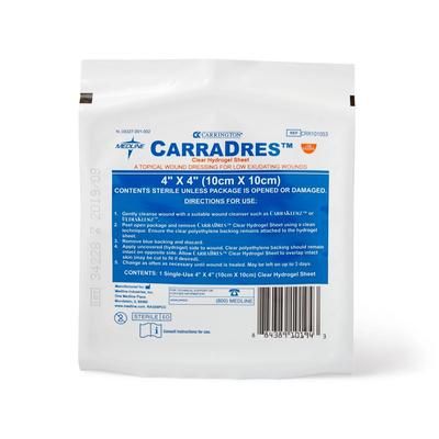 Medline CarraDres Clear Hydrogel Sheets, 4" x 4", 1 EA (CRR101053H)