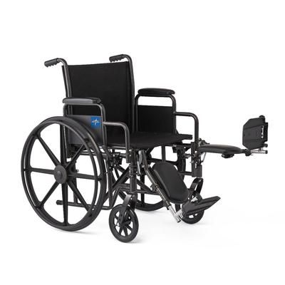 Medline 16" Wide K1 Basic Nylon Wheelchair with Swing-Back Desk-Length Arms and Elevating Leg Rests, 1 EA (K1166N22E)