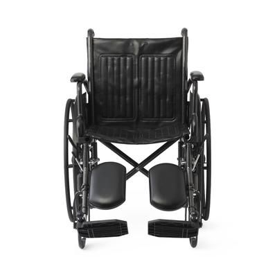 Medline 18" Wide K1 Basic Vinyl Wheelchair with Swing-Back Desk-Length Arms and Elevating Leg Rests, 1 EA (K1186V22E)