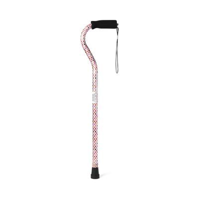 Medline Aluminum Fashion Cane with Offset Handle, Polka Dot, 1 EA (MDS86420POLKH)