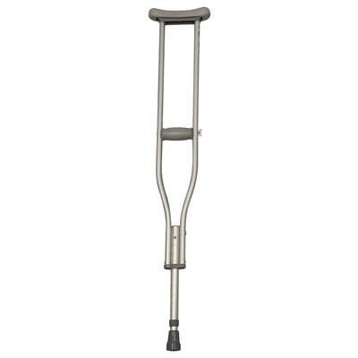 Medline Basic Aluminum Crutches, 250 lb. Capacity, Tall Adult, Adjust 52.5"-60.5" High, 1 PR (MDS50514-10H)