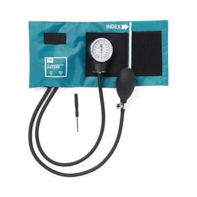 Medline Compli-Mates Handheld Aneroid Sphygmomanometer with Nylon Case, Teal, 1 EA (MDS9112)