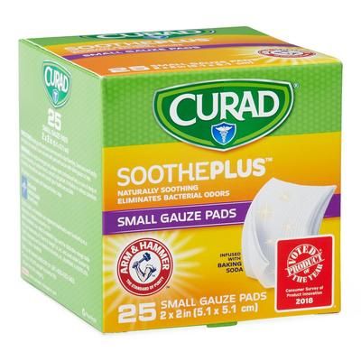 Curad SoothePlus 2" x 2" Gauze Pad, 25/Box, 24/CS (CUR202225AH)