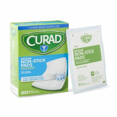 Curad Sterile Nonstick Pad, 3" x 4", 20/Box, 12/CS (CUR47398RB)