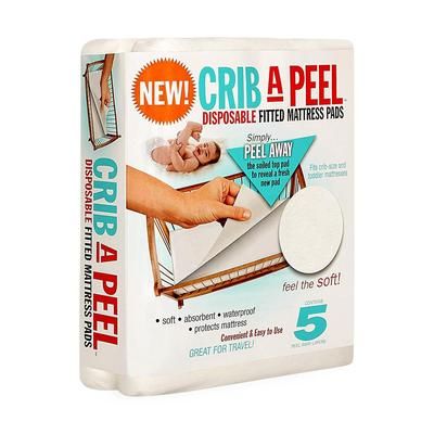 PEELAWAYS LABS Crib-A-Peel Bed Sheet, 5 Layers, White, Crib/Toddler Mattresses, 1 EA (NONPA100H)