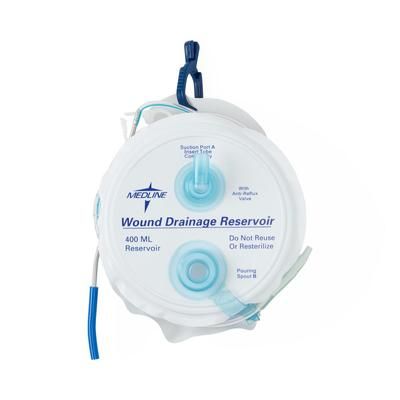 Medline Perforated Round PVC Wound Drain Kit with Trocar, 400 cc Evacuator, Y Connector and 10 Fr, 1/8" Mid-Perforated Drain, 12/CS (DYNJWE402)