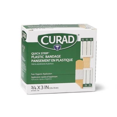 Medline Quick Strip Plastic Sterile Adhesive Bandages, 0.75" x 3", 1200/CS (NON25500QS)