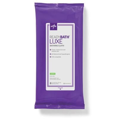 Medline ReadyBath LUXE Total Body Cleansing Heavyweight Washcloth, Scented, 8/Pack, 24/CS (MSC095102)