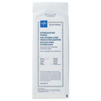Medline Steam and Gas Self-Seal Sterilization Pouch, 3.5" x 9", 200/BX (MPP100520GSZ)