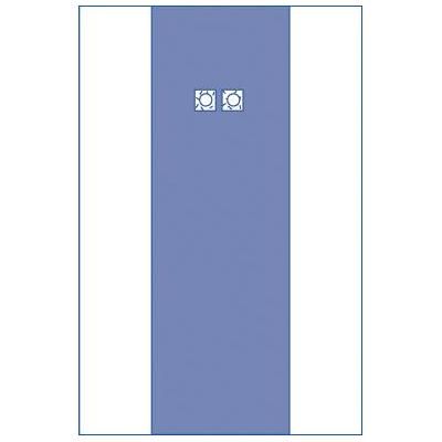 Medline Sterile Femoral Angiography Surgical Drape with 2 Windows, Extended Reinforcement, Dual Fenestrations with 3.5" Apertures, 80" x 125" (203 cm