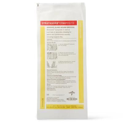 Medline Stratasorb Composite Adhesive Island Wound Dressings, 4" x 10", 1 EA (MSC30410H)