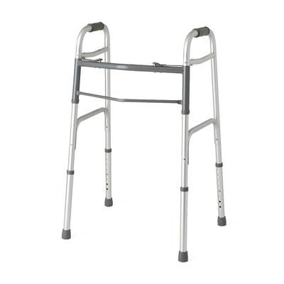 Medline Two-Button Adult Walker, Folding, 1" Adjustable, 1 EA (MDS864104H)