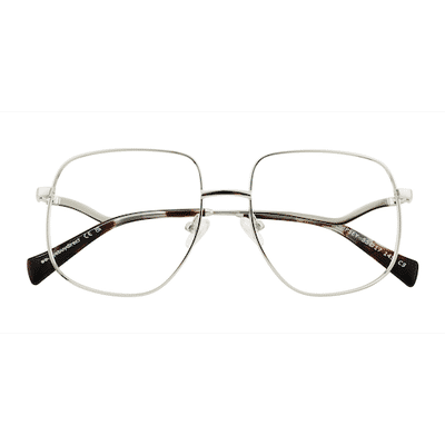 Unisex s square Silver Metal Prescription eyeglasses - Eyebuydirect s Dempsey
