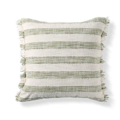 Sawyer Striped Pillow - Green - Grandin Road