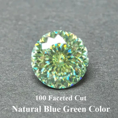 Pierre Moissanite couleur bleu vert naturel 100 coupe facettes breloques à assembler soi-même bague collier boucles d'oreilles matériaux principaux avec certificat GRA