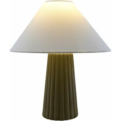Alfonsine 16"H x 14"W x 14"D Traditional Green/White/Translucent Table Lamp - Boutique Rugs
