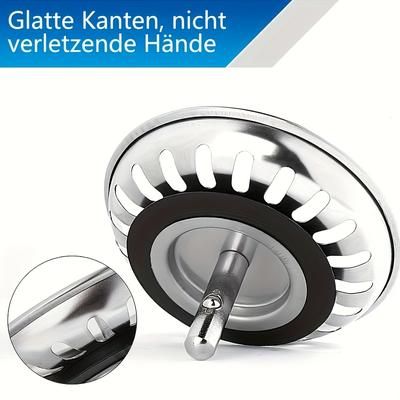 TEMU 1pc Steel Kitchen Sink Strainer, Universal Fit, Filter Tool, Kitchen Accessory For Efficient Drainage