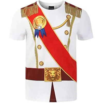 Funny World Men's Prince Costume Royal Charming Halloween T-Shirts