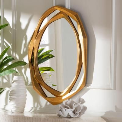 Halen Antique Goldleaf Accent Wall Mirror by Wholesale Interiors INC in Antique (Size ONE SIZE)