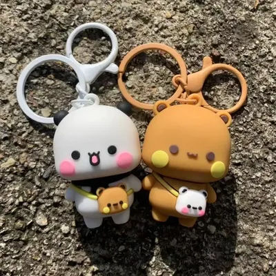New Cartoon Yier Panda KeyChain Bubu Dudu Doll Anime Figure Kids Toy Backpack Hanging Ornaments Cute Pendant Mobile Phone Chain