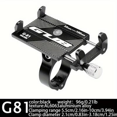 TEMU Mountain Bike Aluminum Alloy Mobile Phone Holder For G81 Cycling 3.5-6.2 Inch Phones