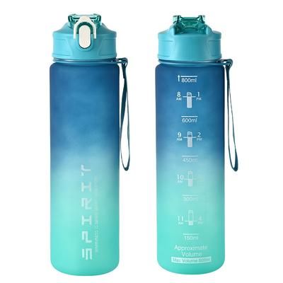 TEMU Water Bottle With Straw For Students, 800ml, Suitable For Men And Women, Portable Plastic Cup For Outdoor Sports And Leisure.