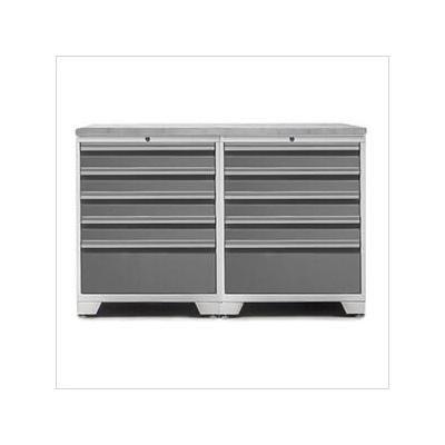 NewAge Garage Cabinets PRO Platinum 3-Piece Workbench System with Stainless Steel Top
