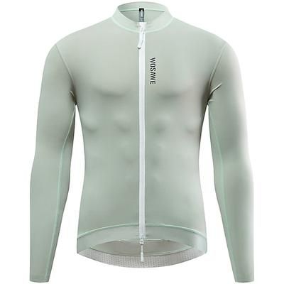 Per uomo Per donna Maglia da Ciclismo Tinta unica Manica Lunga Bicicletta Maglia con 3 tasche posteriori Mountain Bike MTB Asciugatura Rapida Traspirante Gli sport Nero Bianco Verde Abbigliamento