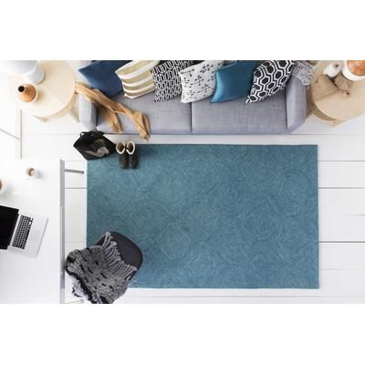 Victor 22"H x 22"W Modern Cotton Dark Blue/Teal/Navy Throw Pillow - Boutique Rugs