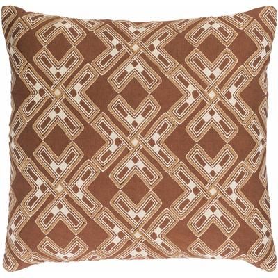 Fordland 18" x 18" Burnt Orange/Ivory/Tan Throw Pillow - Boutique Rugs