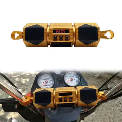 Support réglable pour moto, haut-parleur de guidon, lecteur MP3, Bluetooth, musique, Radio FM,