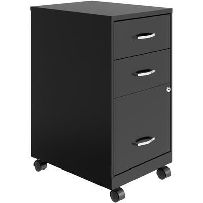 NuSparc 3-Drawer Organizer Metal File Cabinet, 14.2" Width x 18" Depth x 26.7" Height, Black, Metal, Recycled (NPRVF318CMBK)