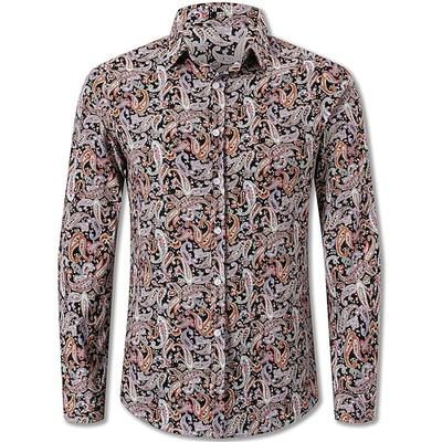 Retrò Vintage Anni '70 Camicia Hippie Paisley Costume Per uomo Feste Abbigliamento quotidiano Parata dell'Orgoglio Adulti Camicia