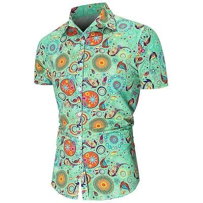 Retrò Vintage Anni '70 Camicia Camicia Aloha Hippie Stile Boho Costume Per uomo Vacanza Feste Parata dell'Orgoglio Adulti Camicia