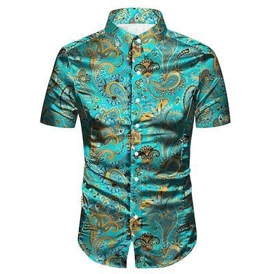 Retrò Vintage Anni '70 Camicia Camicia Aloha Hippie Paisley Costume Per uomo Vacanza Feste Parata dell'Orgoglio Adulti Camicia