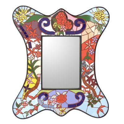 Mosaic mirror, 'Rose Garden'