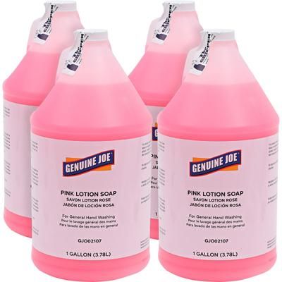 Genuine Joe Pink Lotion Soap - 1 Gal - Hand, Skin - Pink - Rich Lather - 4 / Carton