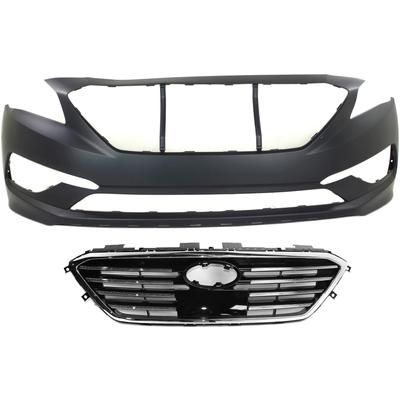 Replacement Grille Assembly Plastic Painted Black Grille, 1-year unlimited-mileage warranty KIT-020418-84