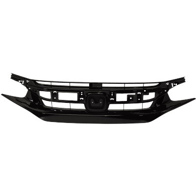 Replacement Grille Assembly Plastic Painted Black Grille, 1-year unlimited-mileage warranty RH07010036