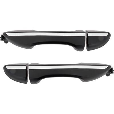 Replacement Exterior Door Handle Plastic Chrome Lever with Primed Bezel, Front, Driver & Passenger Side, SET-RT46250029K