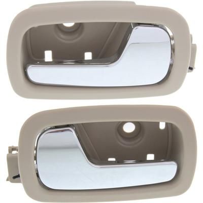 Replacement Interior Door Handle Beige bezel with chrome lever, Rear, Driver & Passenger Side, SET-REPC491585