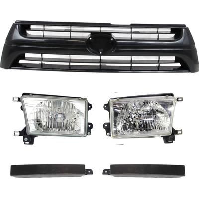 Replacement Grille Assembly Plastic Textured Black & Extension, Driver Passenger Side, KIT-111116-55